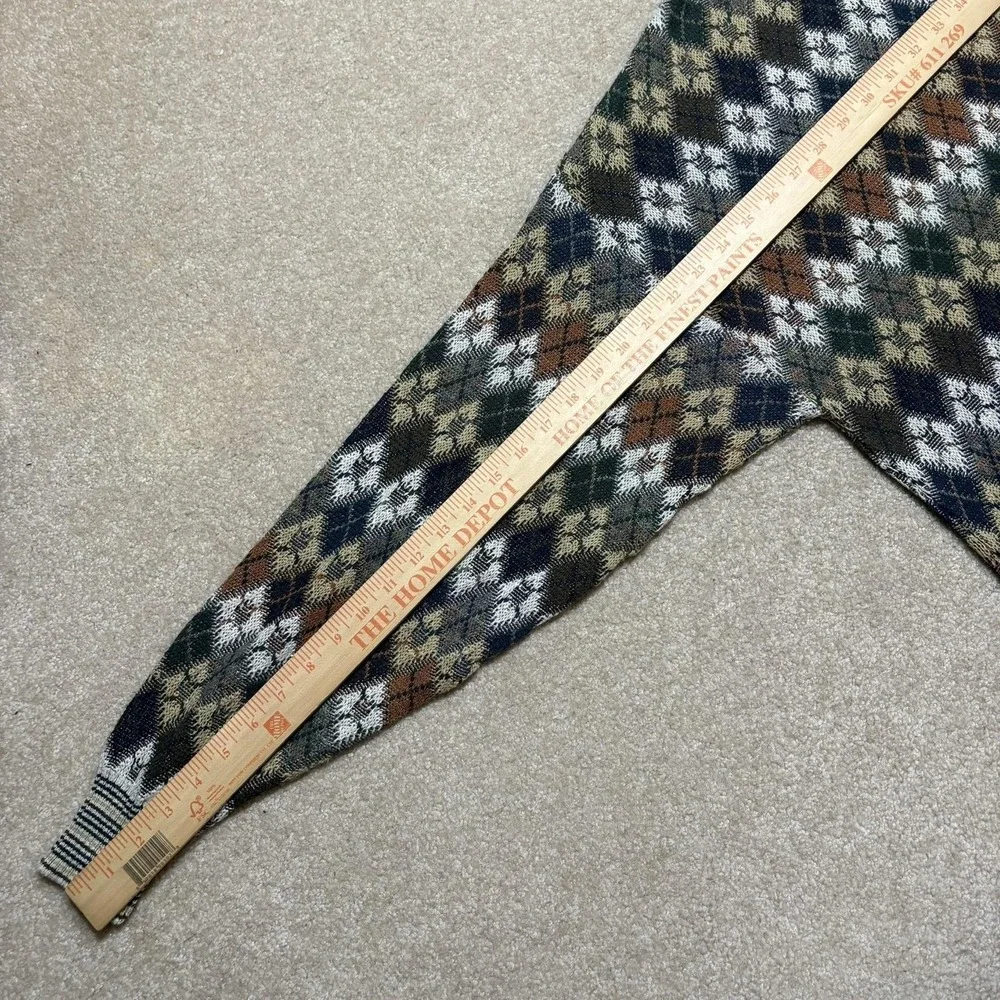 Vtg Croft & Barrow Sweater Men Large Multicolor Argyle Knit Grandpa Crewneck 90s
